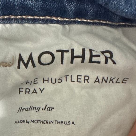 Mother The Hustler Ankle Fray Jeans Healing Jar Size 26 Crop Flare Designer - Picture 10 of 12